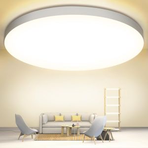 Kal-Ouila Plafonnier Led, Luminaire Plafonnier 24w 2000lm 4000k Plafonnier Salle De Bain Ip44 Plafonnier Chambre Ø28 Cm Applicable À Salle De Bain, Chambre, Cuisine, Salon, Balcon, U200eylxdd280-24w - Neuf