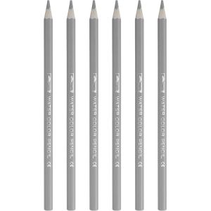 Eryi-Crayon Aquarelle, 6pcs Crayons Solubles Dans L'eau Pour Mélanger, Colorier, Dessiner, Peindre, Argent - Neuf