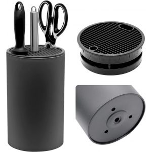 Oayew-Porte Couteau Sans Couteaux, Bloc Couteaux Cuisine Vide, Range Couteaux De Cuisine Circulaire, Blocs Couteaux Vides Pour Gain Place Couteaux (Noir) - Neuf