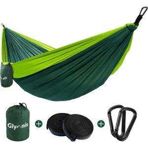 Hamac Ultra-L&eacute;ger En Nylon 300kg Capacit&eacute; De Charge 275x140cm Avec 2 X Sangles En Nylon Et 2 X Mousquetons Pour Camping Voyage Exterieur Jardin.[B6] - Neuf