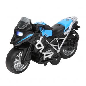 Moto en alliage a l'echelle 1:14, jouet pour enfants, modele de simulation, musique legere, bleu - Neuf