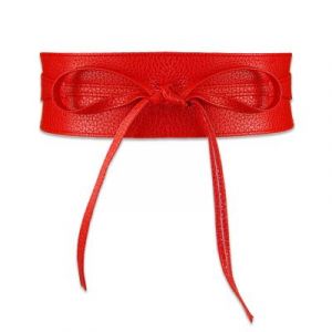 Ceinture Noeud Femme, Longueur 265cm (Rouge), Ceinture Large, Faux Cuir Pu, Haute Qualité - Neuf