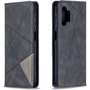 Mdy-Coque Pour Samsung Galaxy A32 5g, Housse Portefeuille En Cuir Etui De Protection Avec Slim Tpu Silicone Bumper Antichoc Magnétique Flip Case, Porte Cartes Avec Fonction Support Cover (Noir) - Neuf