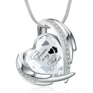 Pendentif Funéraire Pour Cendres ¿ Collier Urne En Cristal En Forme De Coeur Avec Mini Urne Souvenir - Neuf