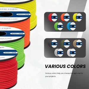 Tianyi-Fils Elastique 3mm X 10m Cordon Elastique Rond Corde Elastique Sandow Elastique Ficelle Pour Bracelet, Masques, Collier, Bijoux, Chapeau, Camping - Blanc - Neuf