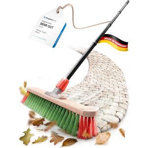 NouvelHorizonstore-Balai de jardin avec manche - 40 cm - Poils &eacute;lastiques et durs - Id&eacute;al pour ext&eacute;rieurs, terrasses et &eacute;curies - Balai industriel - Pour tous les sols - Neuf