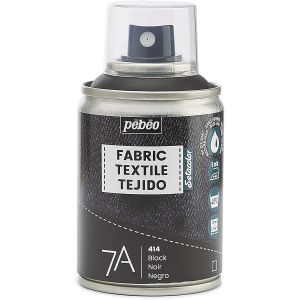 MEVRONISSHOP-P&eacute;b&eacute;o - Peinture en Spray pour Textiles 7A - Tissus Naturels et Synth&eacute;tiques - Base Eau - Sans Solvant - R&eacute;sistante au Lavage Machine - sur Tissu 100 ml (Lot de 1) Couleur Noir - Neuf