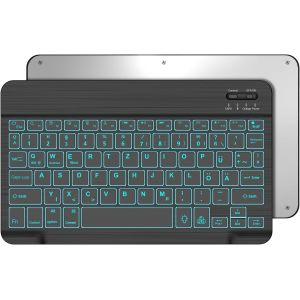 Kal-, Clavier Pour Samsung S6 Lite, Étui Avec Clavier Pour Samsung Galaxy Tab S6 Lite 10,4, Clavier Bluetooth Magnétique Amovible, Disposition Qwertz, Usb C, Rétroéclairage, Violet - Neuf