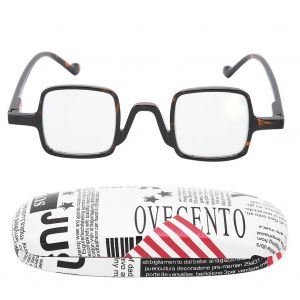 Lunettes de lecture anti-rayons bleus pour presbytes, soulageant la fatigue visuelle, avec etui (+400, imprime leopard fauve) - Neuf