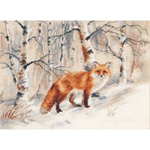 Kit Point De Croix Compt&eacute; "Renard" 23x17 Cm - Neuf