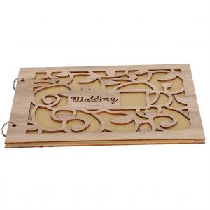 Hjlian Livre D'or De Mariage En Bois, Album, Carnet, Decoration D'anniversaire De Mariage, Fourniture De Type 3 - Neuf