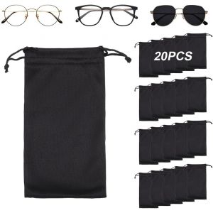 20 Pcs Sac À Lunettes, Sac À Lunettes De Soleil, Sac À Lunettes De Soleil, Sac En Microfibre, Pochette Lunettes Souple, Sac À Lunettes De Soleil, Sac À Lunettes Avec Cordon De Serrage - Neuf