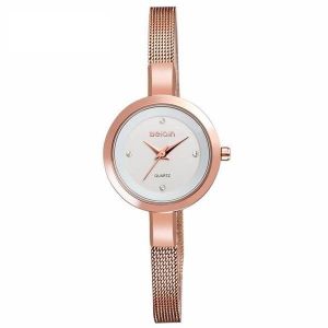 Montre-Bracelet &Agrave; Quartz Analogique Pour Femme Avec Bracelet En Maille Et Motif Diamants - Neuf