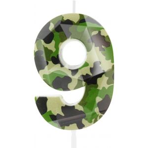D&eacute;coration De G&acirc;teau D'anniversaire En Forme De Chiffre 9 Sur Le Th&egrave;me De L'arm&eacute;e - Motif Camouflage - D&eacute;coration De G&acirc;teau D'anniversaire Pour Gar&ccedil;on - Motif Camouflage[Z7761] - Neuf