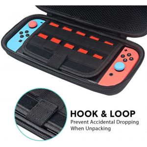 Étui De Jeu Nintendo Switch (Fermeture Éclair Noire), Étui Oled Ninetendo Switch Avec 20 Emplacements Pour Cartes, Accessoires Switch - Neuf