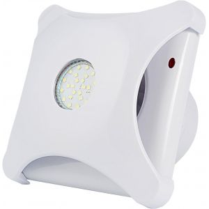 Ventilateur mural de salle de bain avec LED-100 mm-95 m³/h-IP44-Pour salle de bain,cuisine,WC,salon,chambre à coucher,plafond-Blanc.[I199] - Neuf