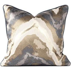 Trahoo-Housse De Coussin Dor&eacute;e D&eacute;corative Carr&eacute;e Unique Dor&eacute;e Pour Canap&eacute;, Chambre &Agrave; Coucher, Salon, Terrasse, Chaise Avec Fermeture &Eacute;clair Invisible, 45 X 45 Cm (Bleu Marine) - Neuf