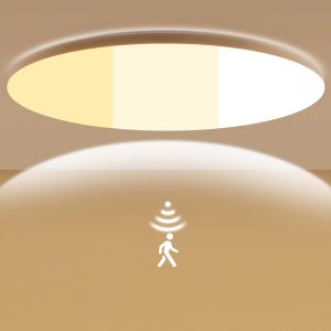 Subzonal-Plafonnier Led Avec D&eacute;tecteur De Mouvement Radar, 25w 3380lm 135lm/W 4000k Lampe De Plafond Dimmable, Ip54 Plafond &Eacute;tanche Pour Salle De Bain, Garage, Escalier, Sous-Sol, Balcon, Couloir &Oslash;35 - Neuf