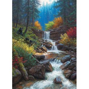 Shiliu-Showker 5d Kit Complet De Broderie Diamant Paysage - Peinture Diamant Montagne Forêt Rond Point De Croix - Décoration Murale[ - Neuf
