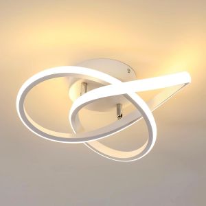 Subzonal-Plafonnier Led Moderne, Lampe De Plafond 30w 3375lm En Forme De Fleur Cr&eacute;ative, Plafonnier Luminaire Pour Chambre &Agrave; Coucher, Couloir, Cuisine, Salle De Bain, Blanc Chaud 3000k, Blanc - Neuf