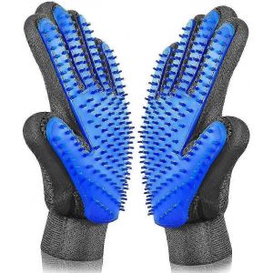 Gant De Toilettage,Gant De Poils De Chien Pour Animaux,Cheval,Lapin,Massage,Douche,Brosse De Bain,Peigne En Caoutchouc,Gants Anti-Puces En Poils D'animaux (Couple) - Neuf
