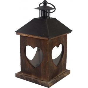Photophore suspendu,lanterne en fer vintage,lanterne à bougie en bois rétro,lanterne autoportante,en - Neuf