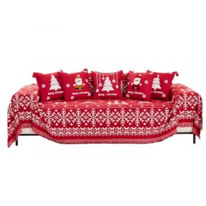 Housse De Canapé De Noël 130 X 180 Cm, Rouge, En Polyester, Pour Canapé - Neuf