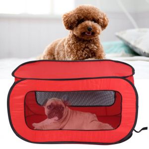 Hjlian Tente Rectangulaire En Tissu Oxford Epais Pour Animaux De Compagnie, Cloture Pour Petits Et Moyens Chats Et Chiens (Rouge) - Neuf