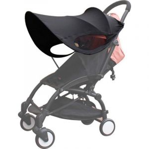 Pare-Soleil Universel Pour Poussette (Noir), Imperméable, Pliable, Réglable, Pare-Soleil Pour Poussette, Coupe-Vent, Pare-Soleil Résistant Aux Uv - Neuf