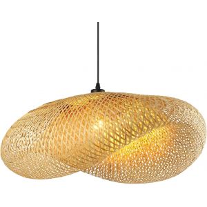 Ulteronixshop-Boho Lustre Cr&eacute;ativit&eacute; Chapeau E27 Suspension Rotin Paille De Lumi&egrave;re R&eacute;tro Luminaire Plafonnier Tissage Pour Salle &Agrave; Manger Salon De Th&eacute;, Cuisine, 60cm - Neuf
