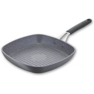 Subzonal-Tempra Mineral Plaque Grill Antiadh&eacute;sive En Acier Et Aluminium Avec Rev&ecirc;tement Min&eacute;ral+ &Oslash; 26 X 26 Cm, Poign&eacute;e En Silicone, Effet Pierre, Adapt&eacute;e &Agrave; Toutes Les Sources De Chaleur - Neuf