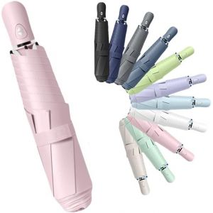 Nzqaf-Parapluie Pliant De Voyage Automatique Mini Ultra-Léger Protable Compact - Ouverture/Fermeture Anti-Uv 50+ (6 Baleines) Pour Homme, Femme, Enfant - Poche,Sac, Pluie Et Soleil - Neuf