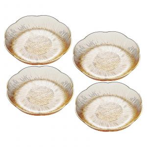 Assiette A Salade, Coupe A Fruits, Multifonctionnelle, Transparente, Assiette Plate, 4 Pieces, Or Transparent - Neuf