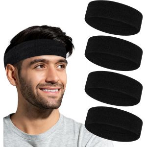 Subzonal-Lot De 4 Bandeaux De Transpiration Pour Homme Et Femme - Bandeaux De Sport - Bandeau D'entra&icirc;nement Anti-Humidit&eacute; - Pour Exercice, Course, Fitness, Yoga - Neuf