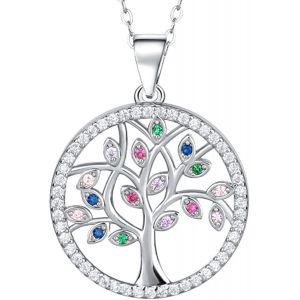 Collier Arbre De Vie En Argent Sterling 925,Pendentif Arbre De Vie,Avec Bo&icirc;te Cadeau,Collier Arbre De Vie En Zirconium,Collier Arbre De Vie Femme,Convient Aux Femmes,Filles Et Hommes - Neuf