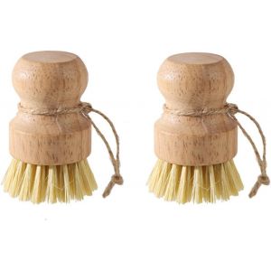 LORANKA-Brosse &agrave; Champignons,2 Pi&egrave;ces Brosse Vaisselle en Bambou,Brosses Nettoyage pour L&eacute;gumes en Bois Brosses de Cuisine pour Nettoyer Les l&eacute;gumes Laver la Vaisselle,Les Casseroles,Les Po&ecirc;les - Neuf
