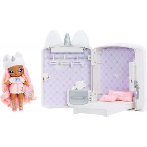 wagner-Na Na Na Surprise 3-In-1 Backpack Bedroom Licorne Avec Poupée Mannequin-Whitney Sparkles-Poupée Mannequin Et Ensemble Sac À Dos Licorne Rose En Peluche Et Penderie-Enfants De 4 Ans Et + - Neuf