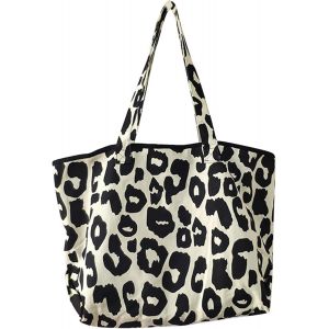 nzqaf-Sac Toile Femme Fourre-tout Côtelé Grand à Bandoulière Main Shopper pour École Travail Plage Voyage - Neuf
