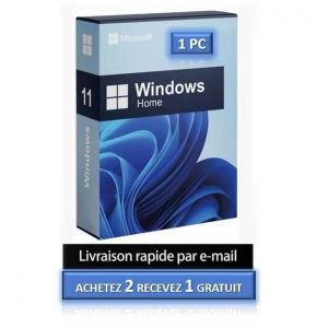 Logiciel - Microsoft - Windows 11 Famille - Cl&eacute; D'activation - 1 Pc - Version &Agrave; T&eacute;l&eacute;charger - Neuf