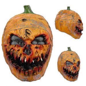 Pumpkin Head Mask Scary Mask Cosplay Mask Horror Creepy Mask Halloween Party Props Cadeaux - Neuf