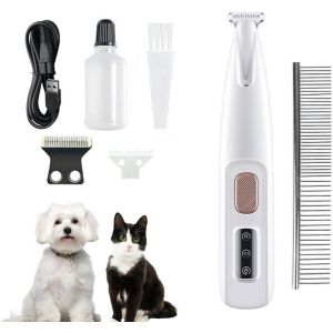 Iyou Tondeuse Chien, Rasoir Pour Chiens Chat Faible Bruit, Tondeuse Pour Chat Rasoir, Tondeuse &Agrave; Pattes Rechargeable Par Usb Pour Chiens Envoyer Peigne Pour Chien, Pour Animaux (Blanc) - Neuf