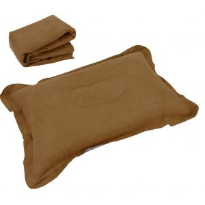 Oreiller Gonflable Pliable Pour Voyage En Plein Air, Coussin D'air, Appui-Tete Pour Camping-Car, Voiture, Avion (Marron) - Neuf