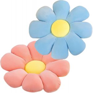 CAUC-Lot de 2 coussins en forme de fleur - Coussin de sol - Coussin de sol - Coussin de canapé - Coussin intérieur pour chambre à coucher, canapé, chaise - Neuf