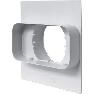 Plaque de passage murale ronde pour tuyau rectangulaire 150 x 70 mm - 100 mm Blanc - Neuf