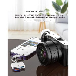 CMJAAGUR-Lecteur De Cartes Usb C Lightning Vers Sd (3 En 2) Usb Otg Câble 3.0 Adaptateur Micro Sd Tf Card Reader Pour Iphone 16 15 14 13 Pro Type C Adapter Pour Apple Ipad Compatible Avec Sa[M972] - Neuf