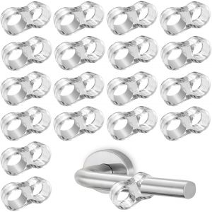 Lot de 18 but&eacute;es de poign&eacute;e de porte, protection murale, protection murale, caoutchouc transparent, pour salle de bain, chambre, bureau, salon, cuisine, toilettes (15,5 mm/18 mm) - Neuf