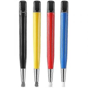 4pcs / Set Rust Removal Brush Stylo Fibre De Verre / Laiton / Acier / Nylon Pinceau Stylo Forme Montre Pi&egrave;ces Polissage Outil De Nettoyage - Neuf