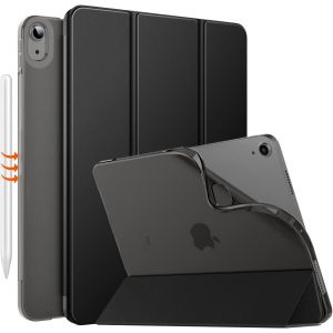 LORANKA-Coque pour iPad Air 11 Pouces 7e/6e G&eacute;n&eacute;ration M3/M2 2025/2024, iPad Air 5e/4e G&eacute;n 10,9"" 2022/2020, Coque Arri&egrave;re Translucide Givr&eacute;e TPU, Auto R&eacute;veil/Sommeil, Noir - Neuf