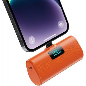 Mdy-Mini Batterie Externe Pour Iphone 5200mah, Power Bank Ultra-Compact Et Léger 20w Pd Charge Rapide Chargeur Externe Avec Écran Lcd, Petit Batterie Portable Compatible Avec Ipohone 14/13/12/11/Xr-O - Neuf