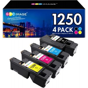 1250 1250c Cartouches de Toner Compatible pour Dell 1250c 1250 pour C1760nw C1765nf C1765nfw 1350cnw 1355cn 1355cnw C1760 C1765 (Noir Cyan Jaune Magenta,4-Pack) - Neuf